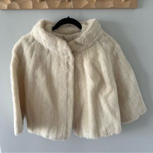 Vintage Cream Faux Fur Jacket Topper
